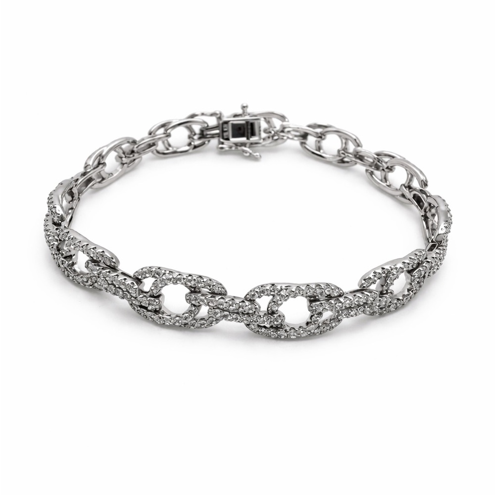 S925 Crystal Pavé Link Tennis Bracelet